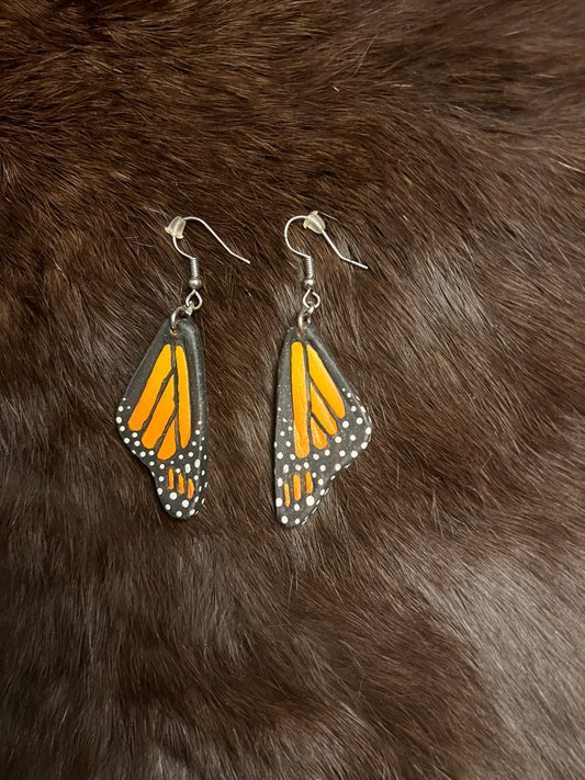 Monarch Leather Earrings
