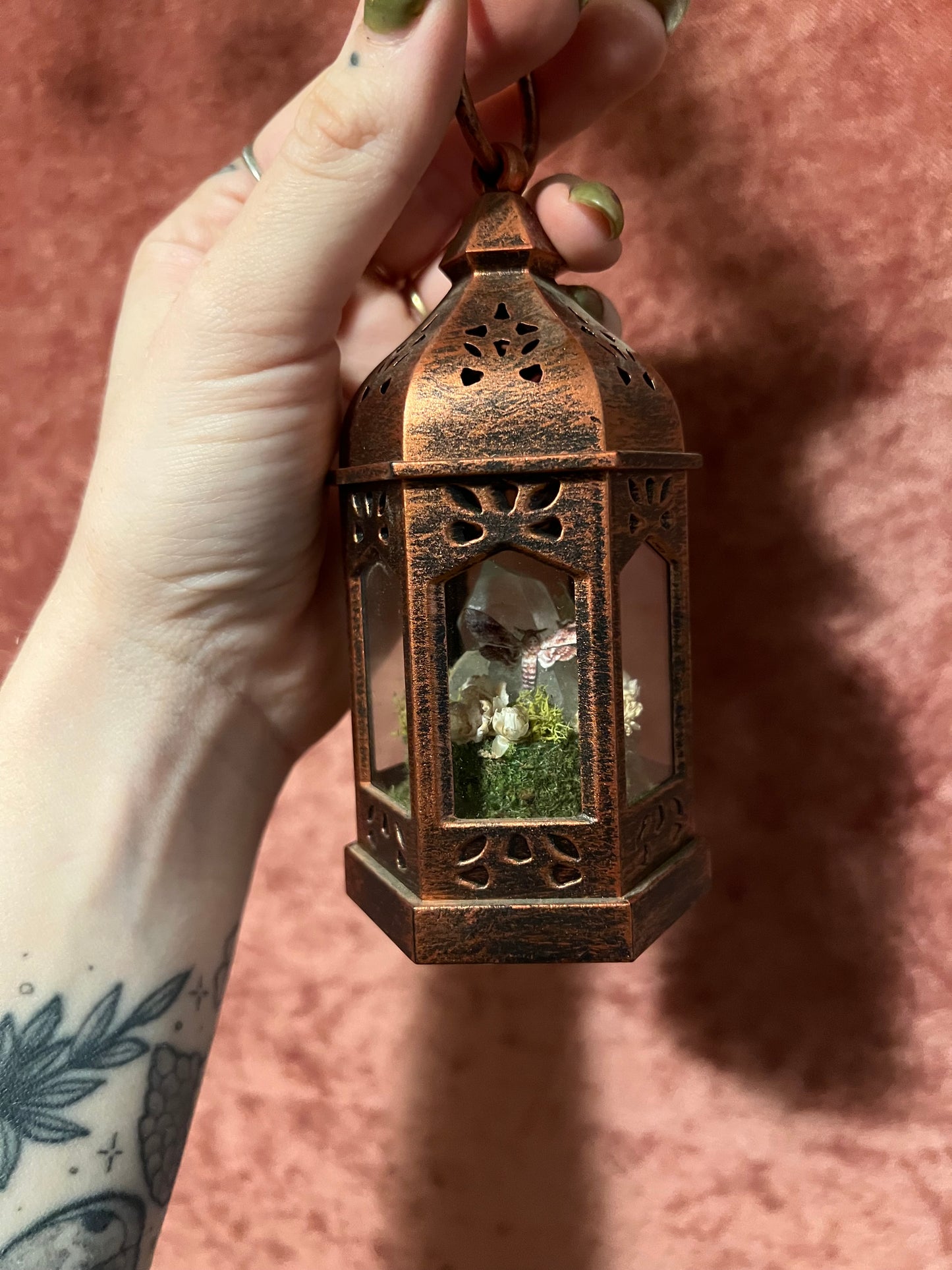 Light-up Crystal Terrarium Lantern