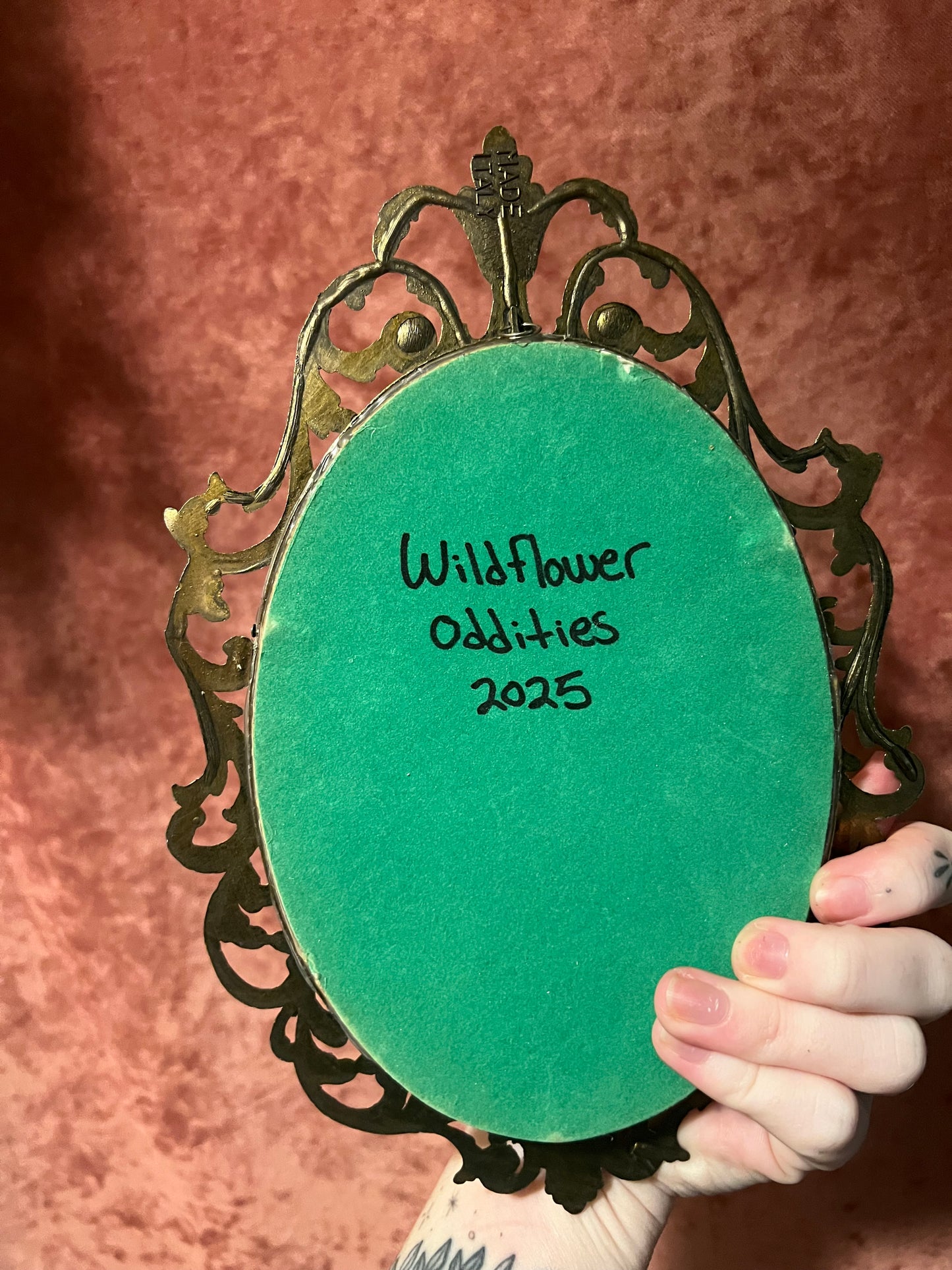 Luna Moth with Pink 10” Antique frames