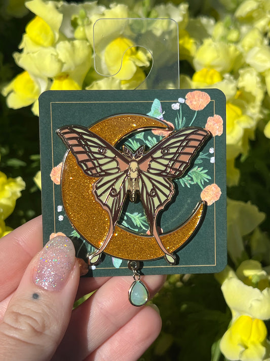 Hybrid Moon Moth Enamel Pin (Collab with Of Moth and Flame)