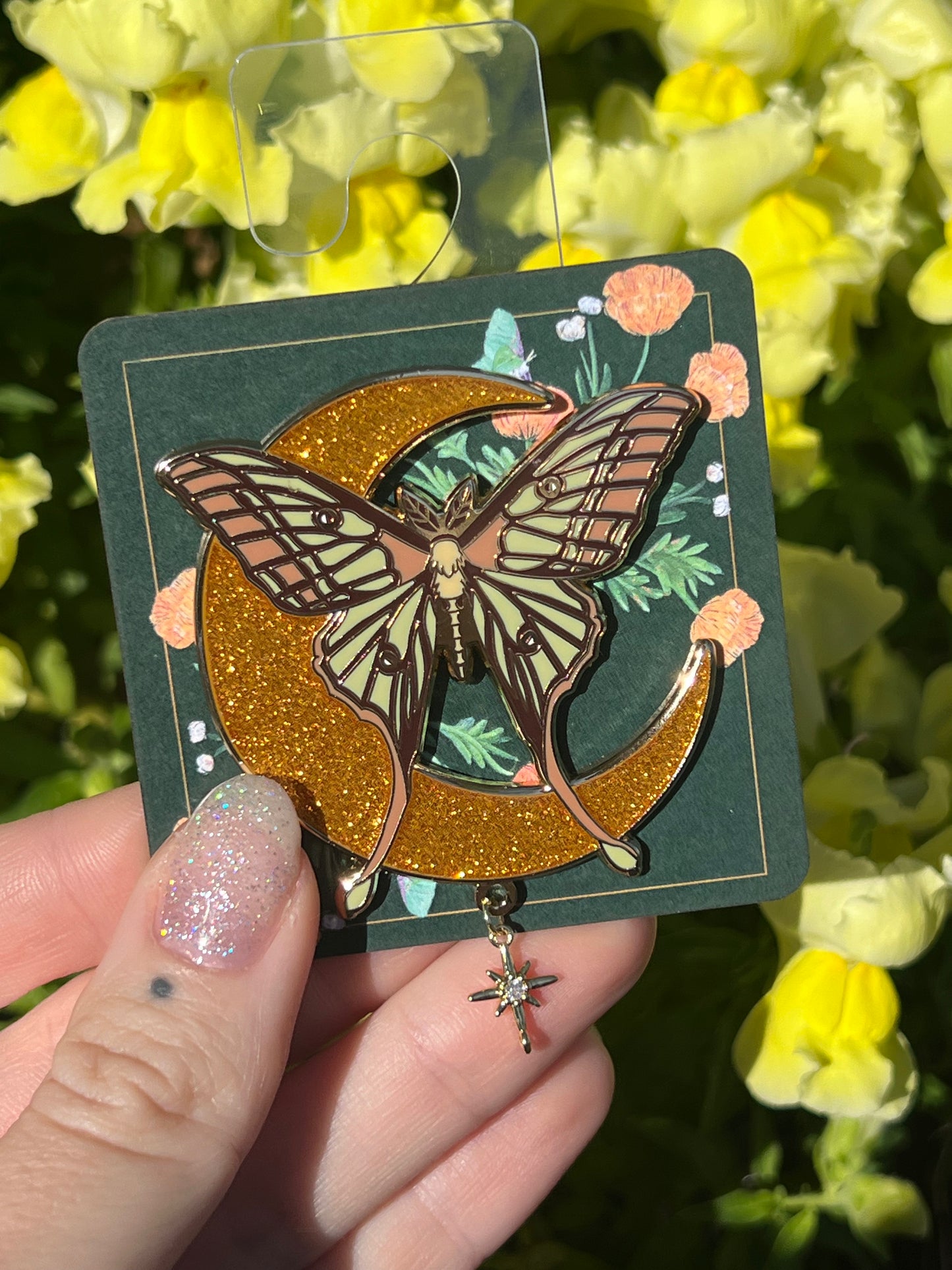 Hybrid Moon Moth Enamel Pin (Collab with Of Moth and Flame)